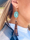 Kandace Turquoise Cheetah Tassel Earrings